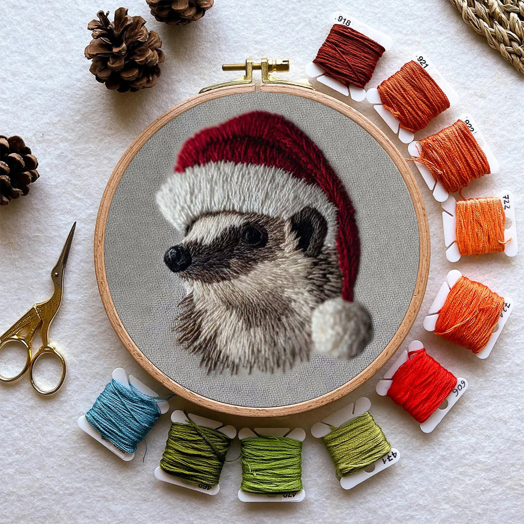 Rubbyoo Embroidery Kit - Holiday Hedgehog Design | Cozy Christmas Embroidery | Beginner Diy Project - image 9