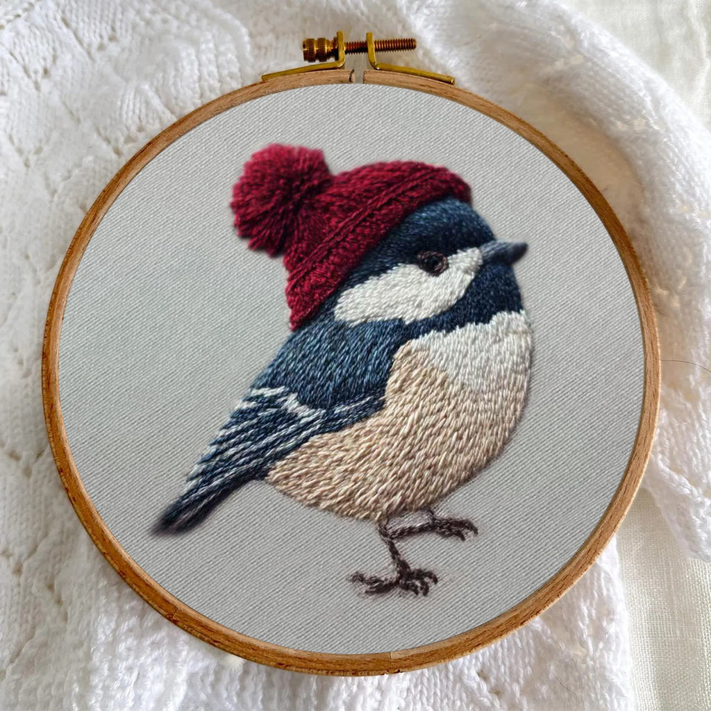 Rubbyoo Embroidery Kit - Festive Winter Bird | Cozy Seasonal Decor | Ideal Christmas Gift DIY - image 3