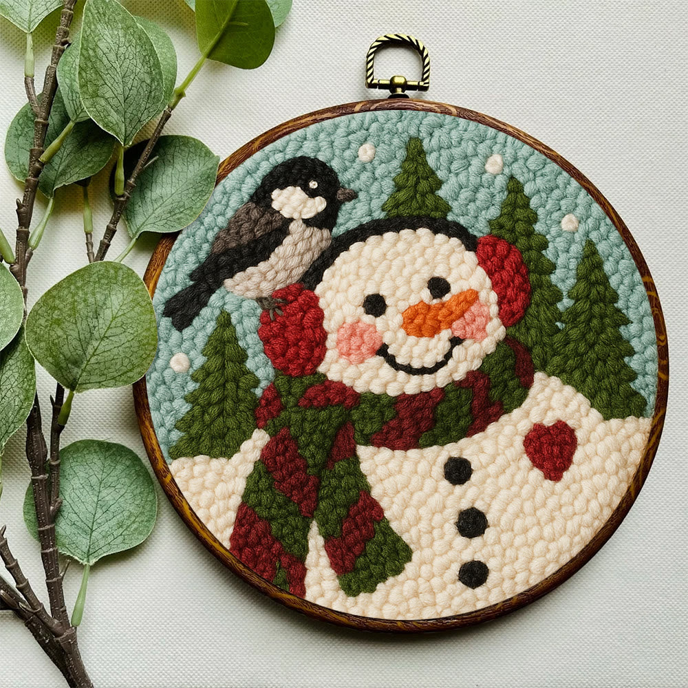 Winter Snowman Punch Needle Kit – Handcrafted Art | Cozy Seasonal Decor - image 7