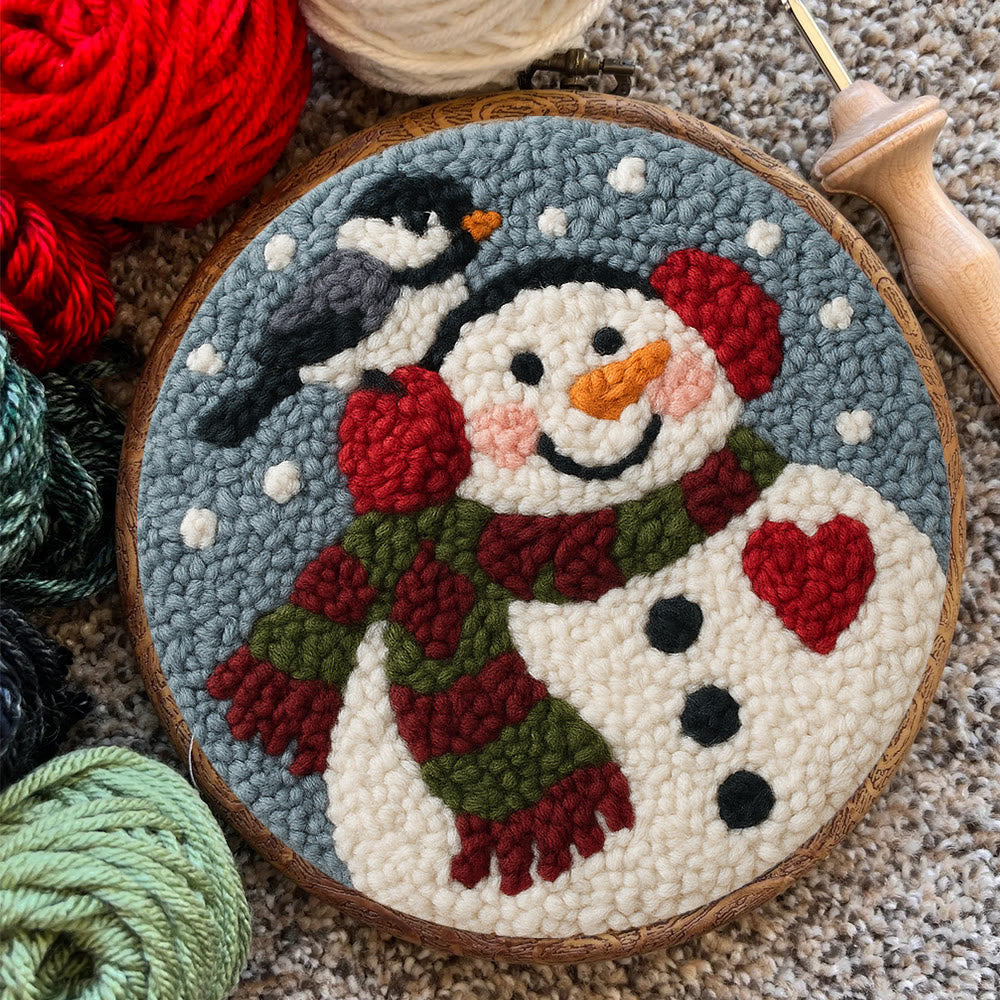 Smiling Snowman Punch Needle Kit – Creative Fiber Art | Cheerful Winter Accent - image 8