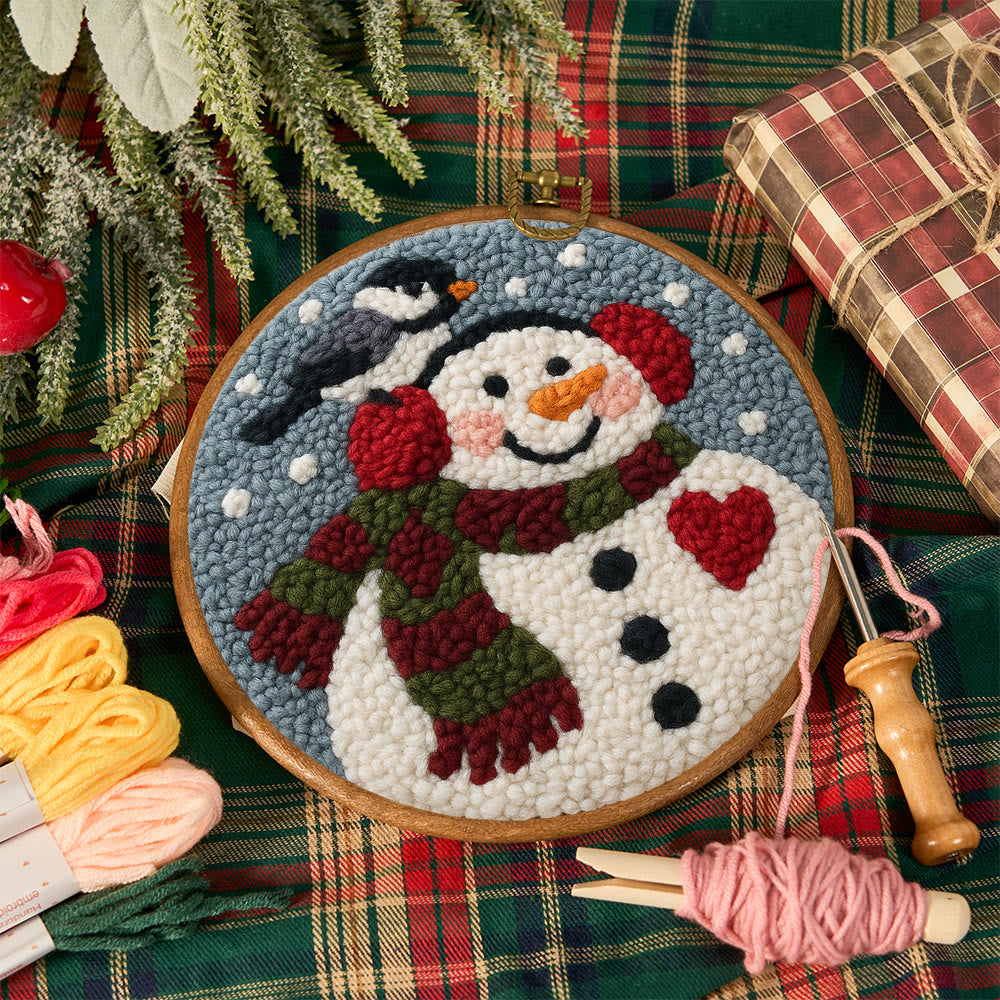 Smiling Snowman Punch Needle Kit – Creative Fiber Art | Cheerful Winter Accent - image 11