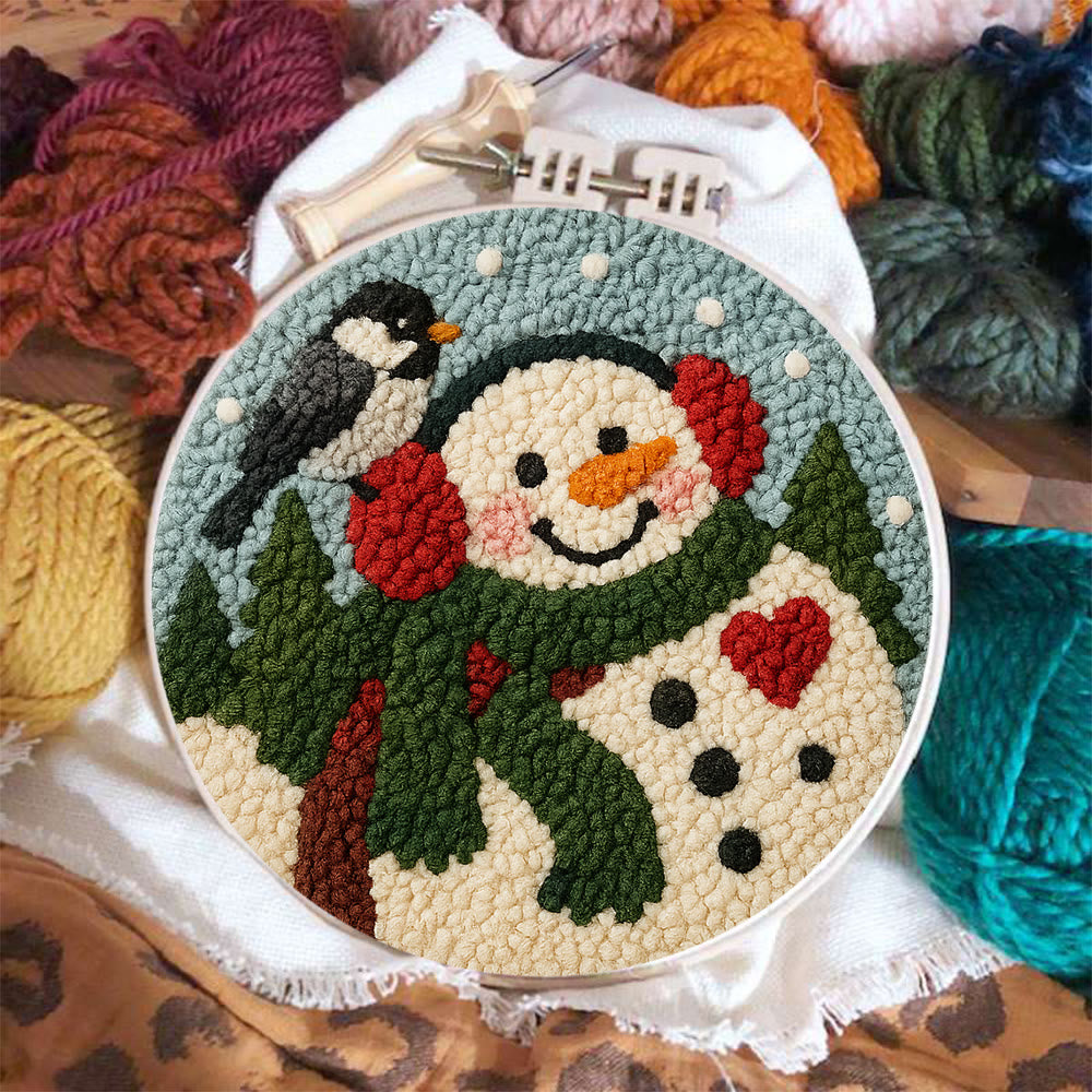 Snowfield Friend Punch Needle Kit – Textured Diy Art | Joyful Holiday Hanging - image 2