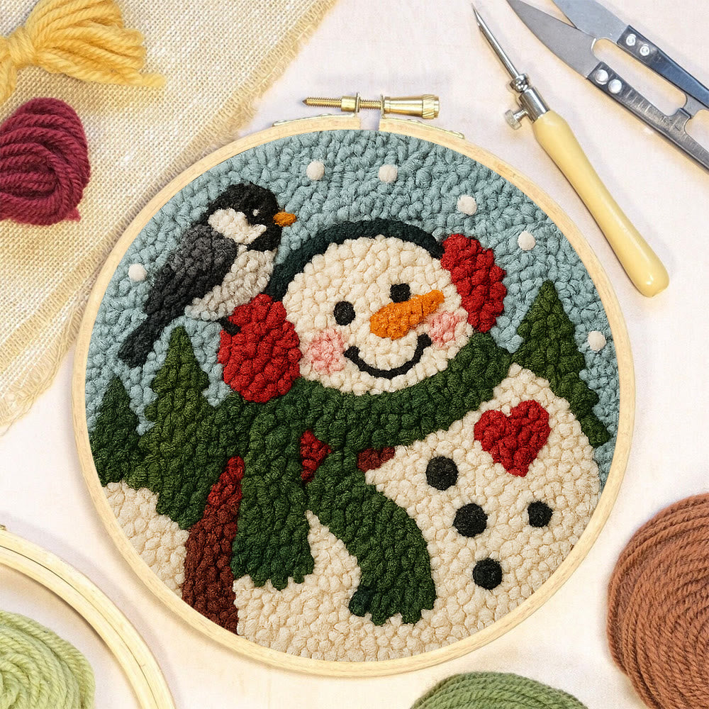 Snowfield Friend Punch Needle Kit – Textured Diy Art | Joyful Holiday Hanging - image 6
