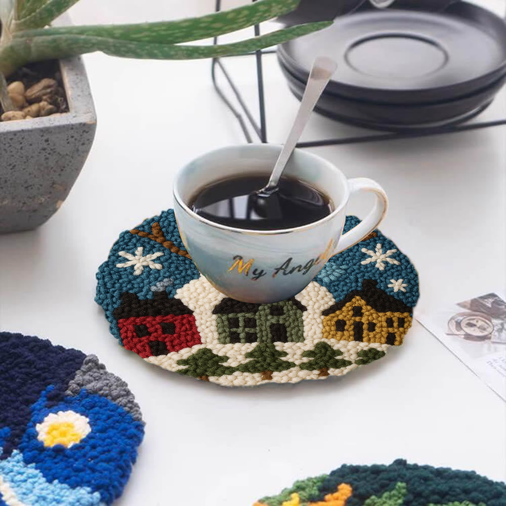 Village Snowman Punch Needle Kit – Beginner-Friendly Project | Charming Holiday Wall Piece - image 4