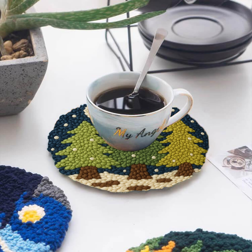 Nightfall Trees Punch Needle Kit – Starter Stitch Kit | Quiet Winter Wall Art - image 4