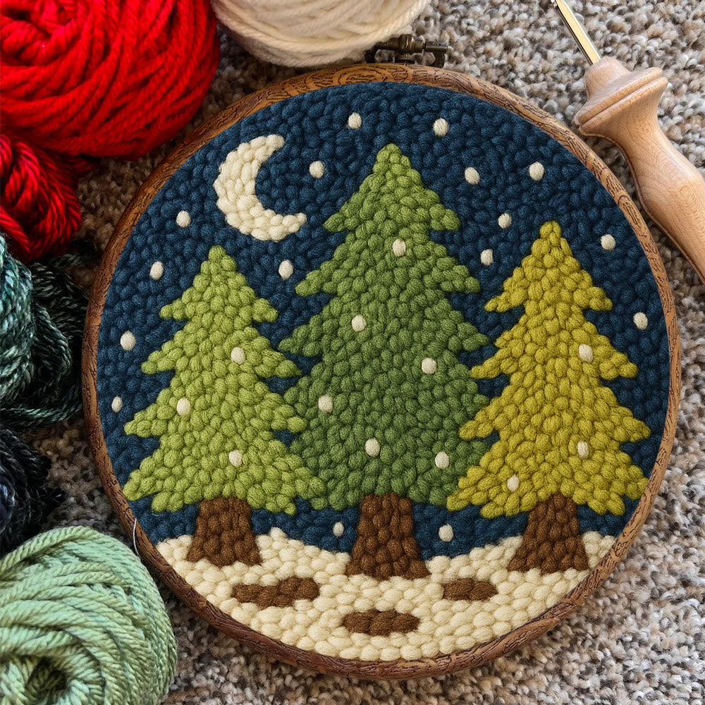 Nightfall Trees Punch Needle Kit – Starter Stitch Kit | Quiet Winter Wall Art - image 6