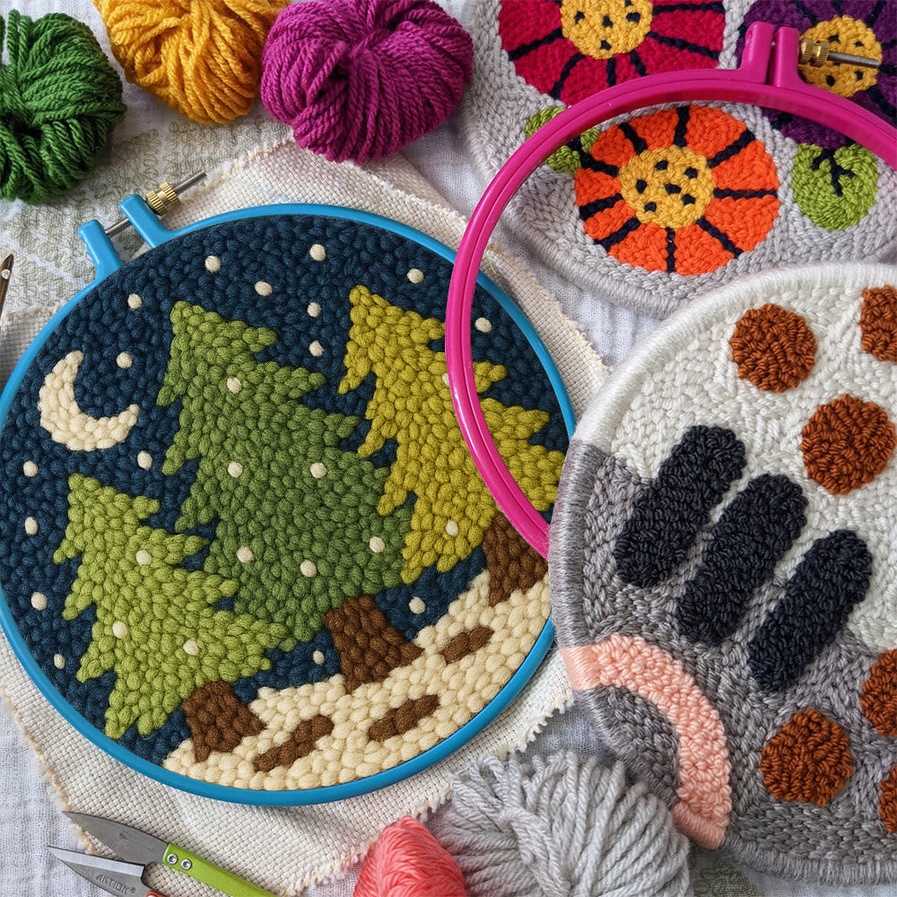 Nightfall Trees Punch Needle Kit – Starter Stitch Kit | Quiet Winter Wall Art - image 9