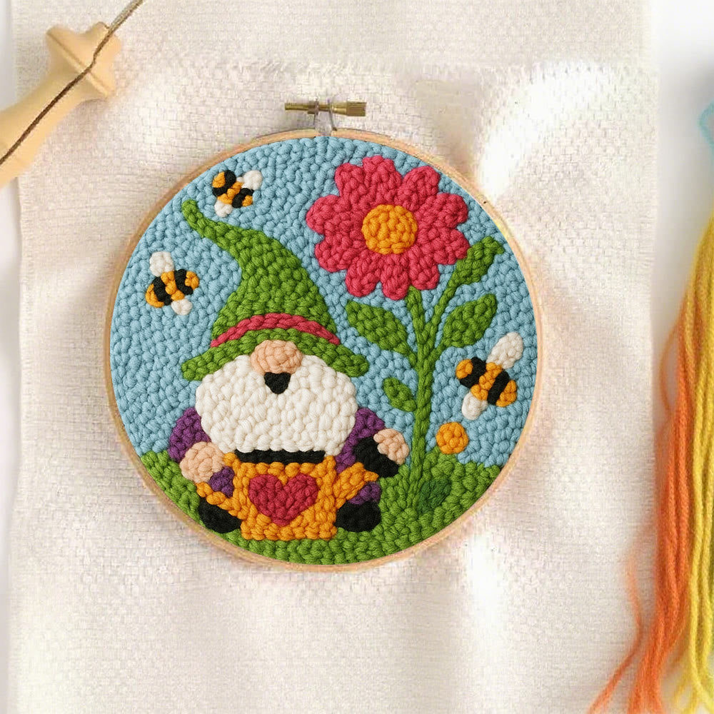 Cute Gnome Punch Needle Kit – Beginner-Friendly DIY Set | Colorful Garden Decor Craft - image 4