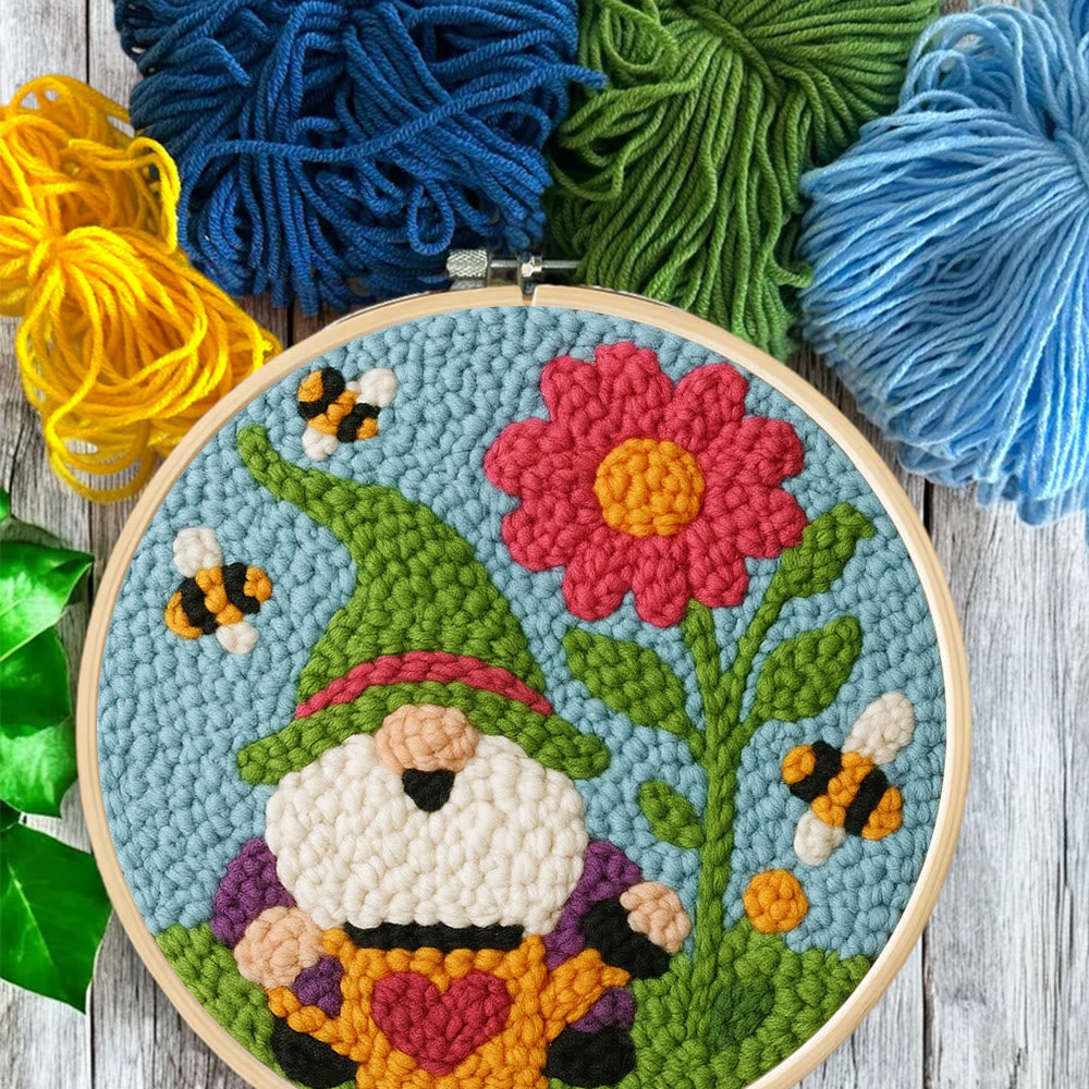 Cute Gnome Punch Needle Kit – Beginner-Friendly DIY Set | Colorful Garden Decor Craft - image 8