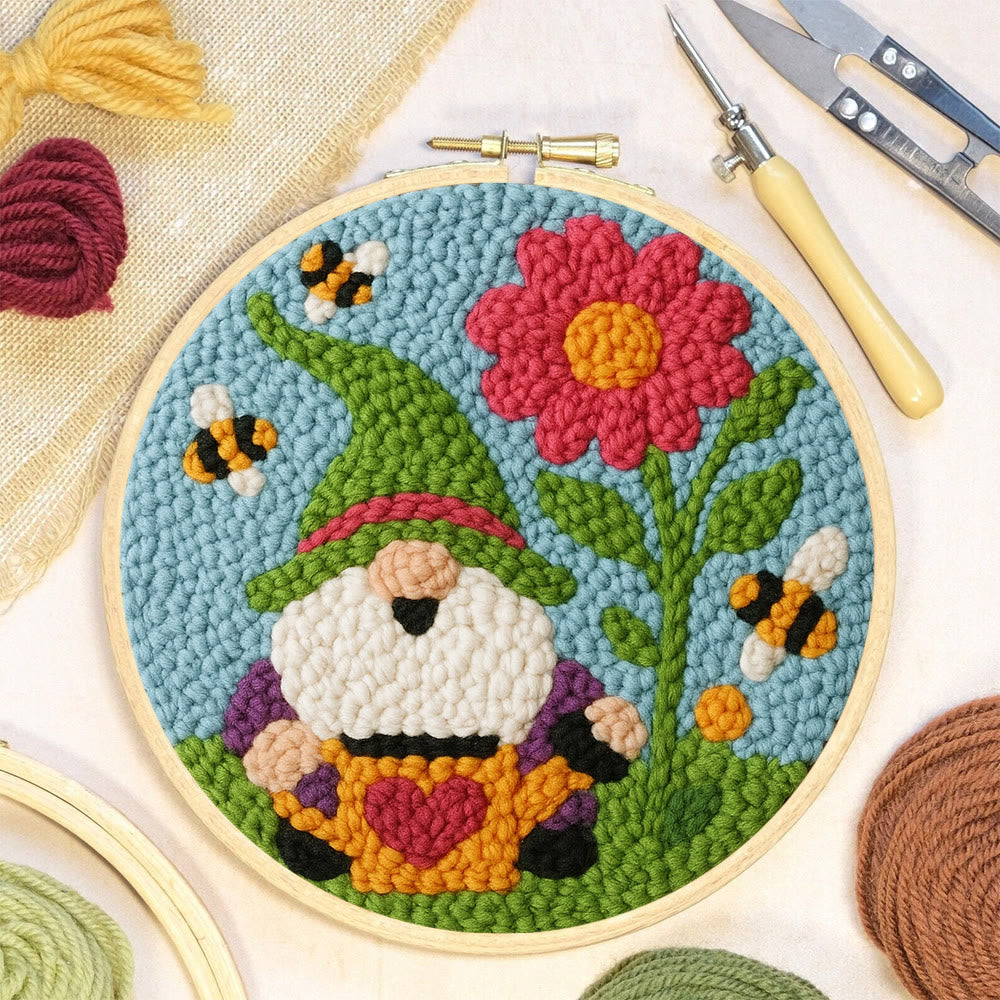 Cute Gnome Punch Needle Kit – Beginner-Friendly DIY Set | Colorful Garden Decor Craft - image 6
