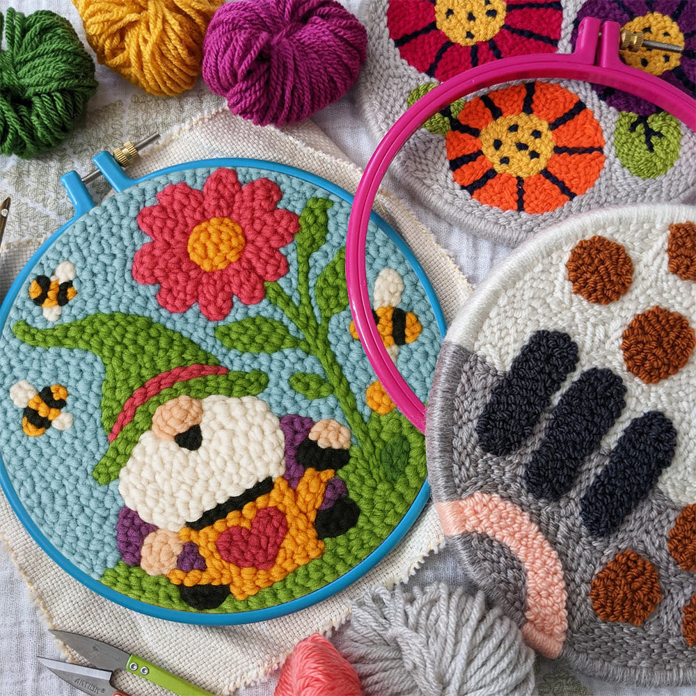 Cute Gnome Punch Needle Kit – Beginner-Friendly DIY Set | Colorful Garden Decor Craft - image 9