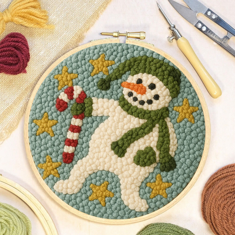 Whimsical Snowman Punch Needle Kit – Fun Holiday DIY Stitch Project | Playful Winter Decor - image 7