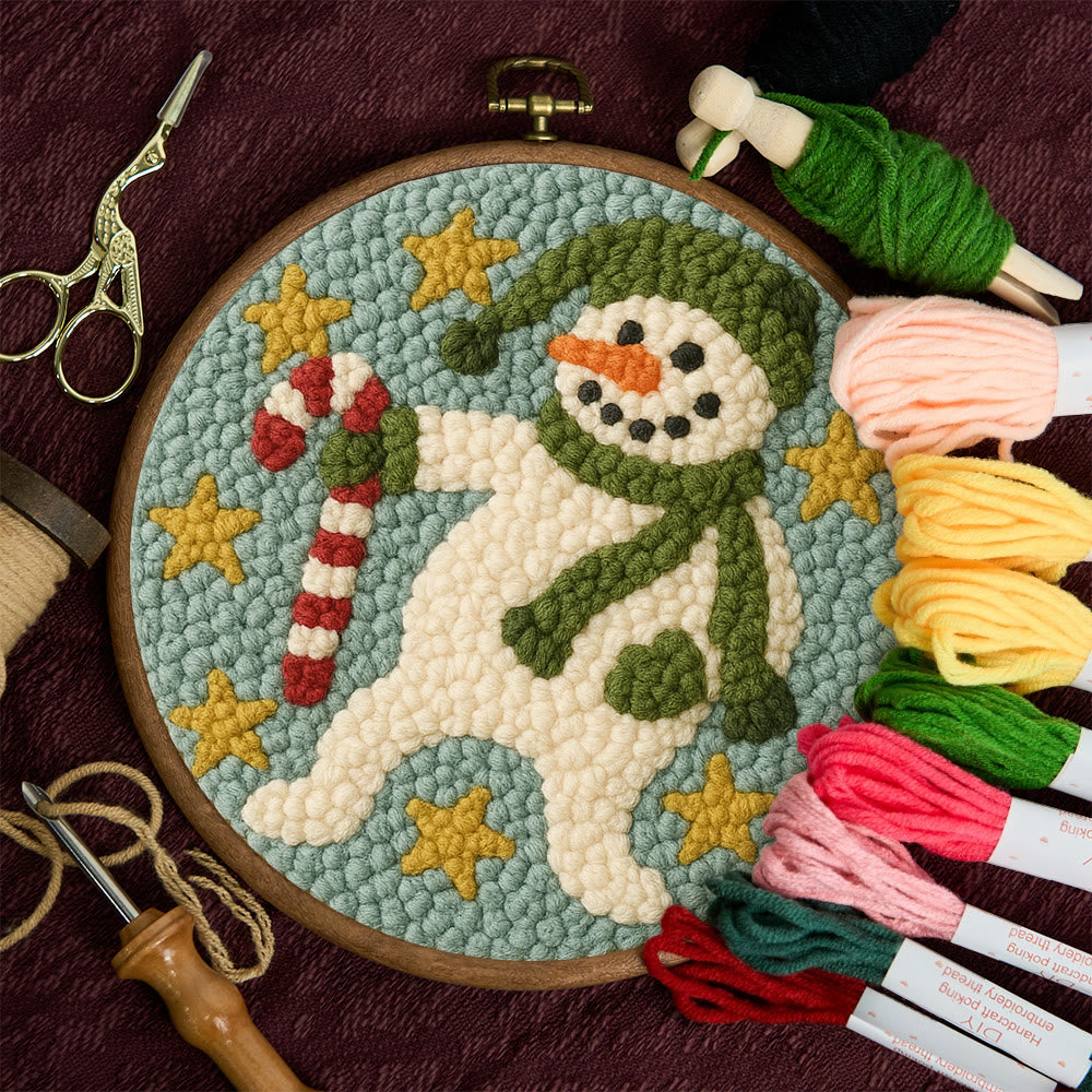 Whimsical Snowman Punch Needle Kit – Fun Holiday DIY Stitch Project | Playful Winter Decor - image 10