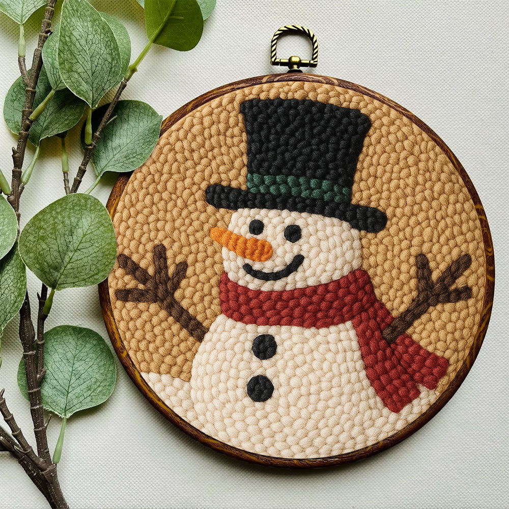 Cheerful Snowman Punch Needle Kit – Beginner-friendly Winter Stitch Kit | Festive Holiday Wall Art - image 5