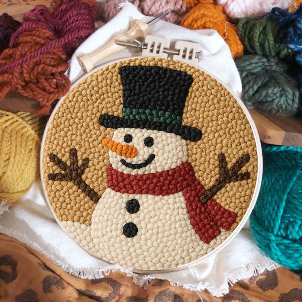 Cheerful Snowman Punch Needle Kit – Beginner-friendly Winter Stitch Kit | Festive Holiday Wall Art - image 2