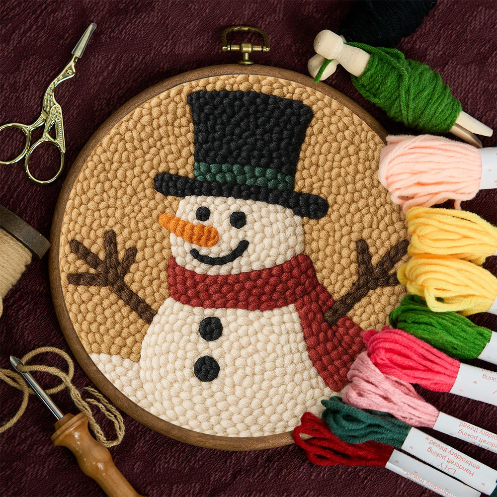 Cheerful Snowman Punch Needle Kit – Beginner-friendly Winter Stitch Kit | Festive Holiday Wall Art - image 10