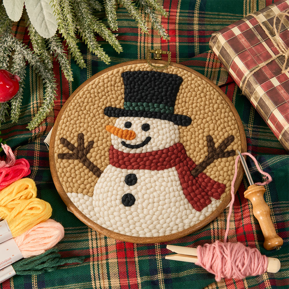 Cheerful Snowman Punch Needle Kit – Beginner-friendly Winter Stitch Kit | Festive Holiday Wall Art - image 11