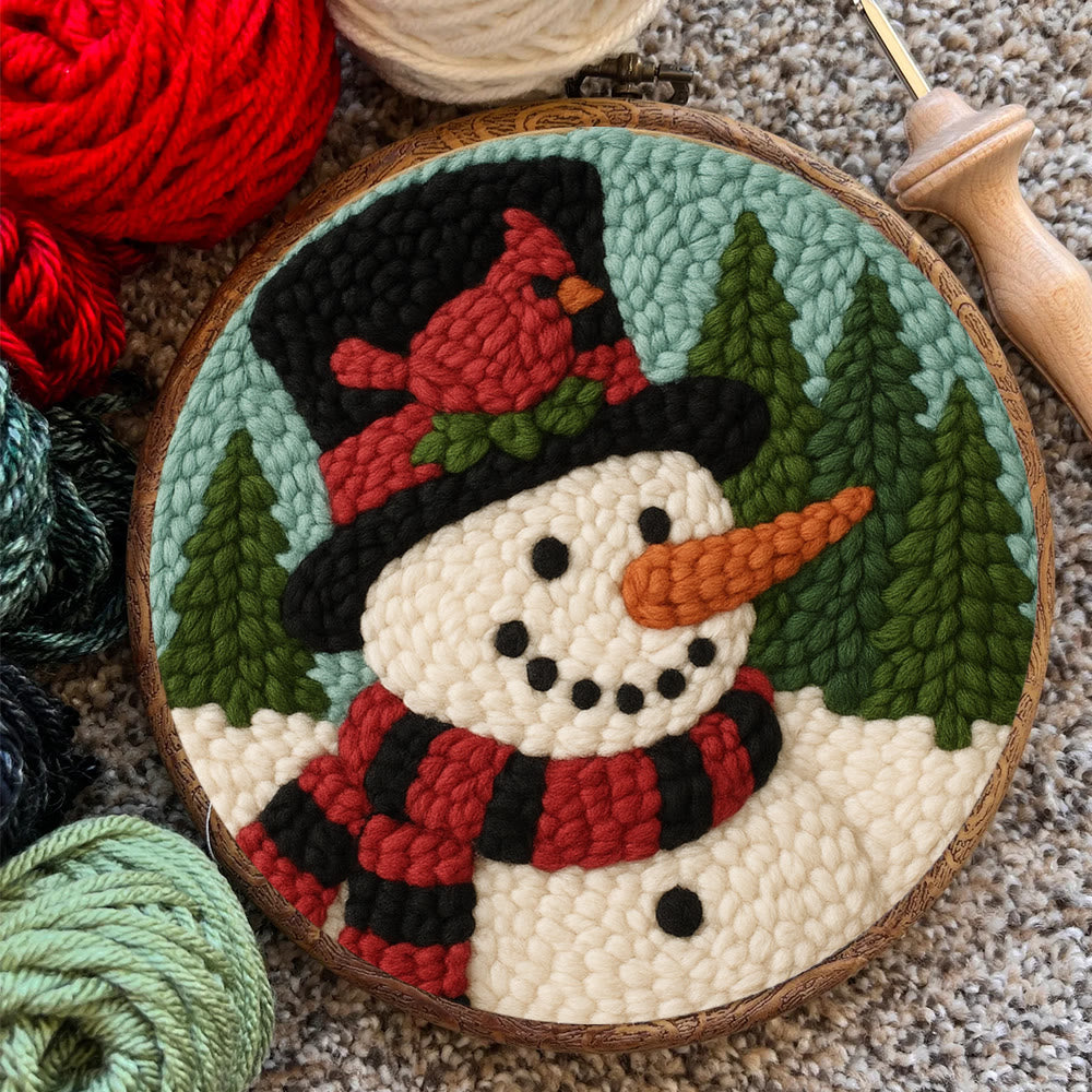 Snowman with Cardinal Punch Needle Kit – Cozy Winter DIY Gift | Handmade Holiday Keepsake - image 6