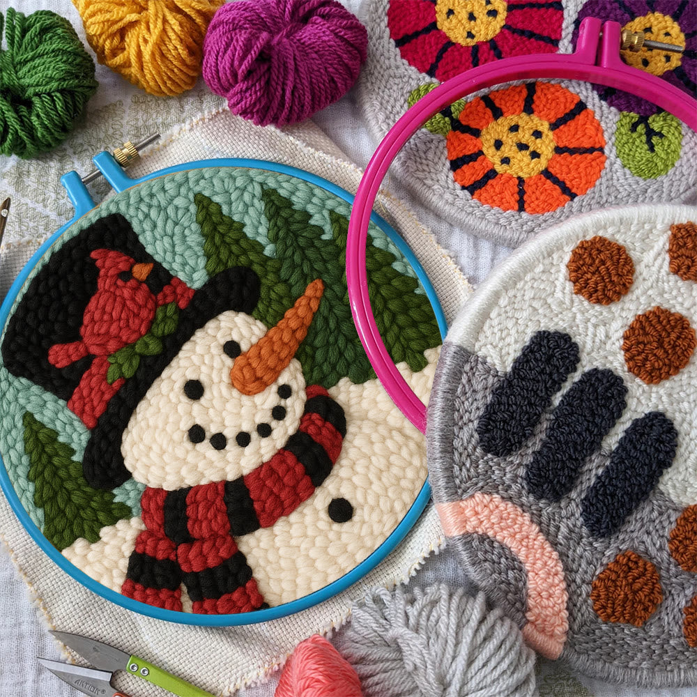 Snowman with Cardinal Punch Needle Kit – Cozy Winter DIY Gift | Handmade Holiday Keepsake - image 9
