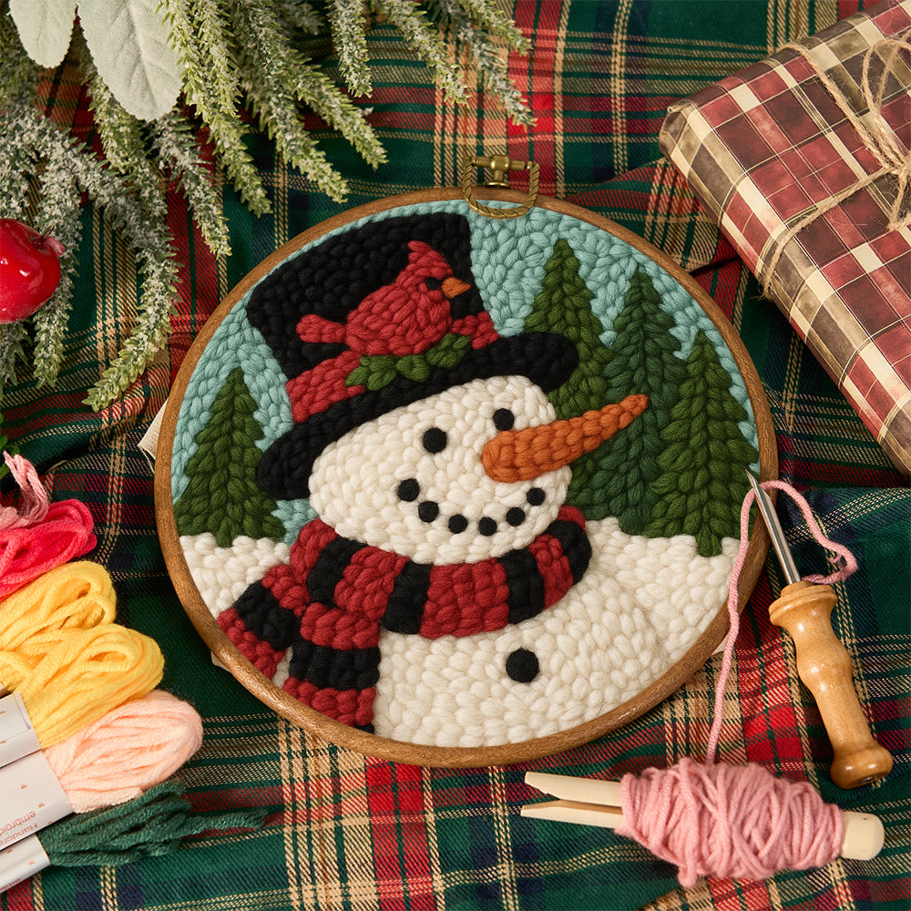Snowman with Cardinal Punch Needle Kit – Cozy Winter DIY Gift | Handmade Holiday Keepsake - image 11