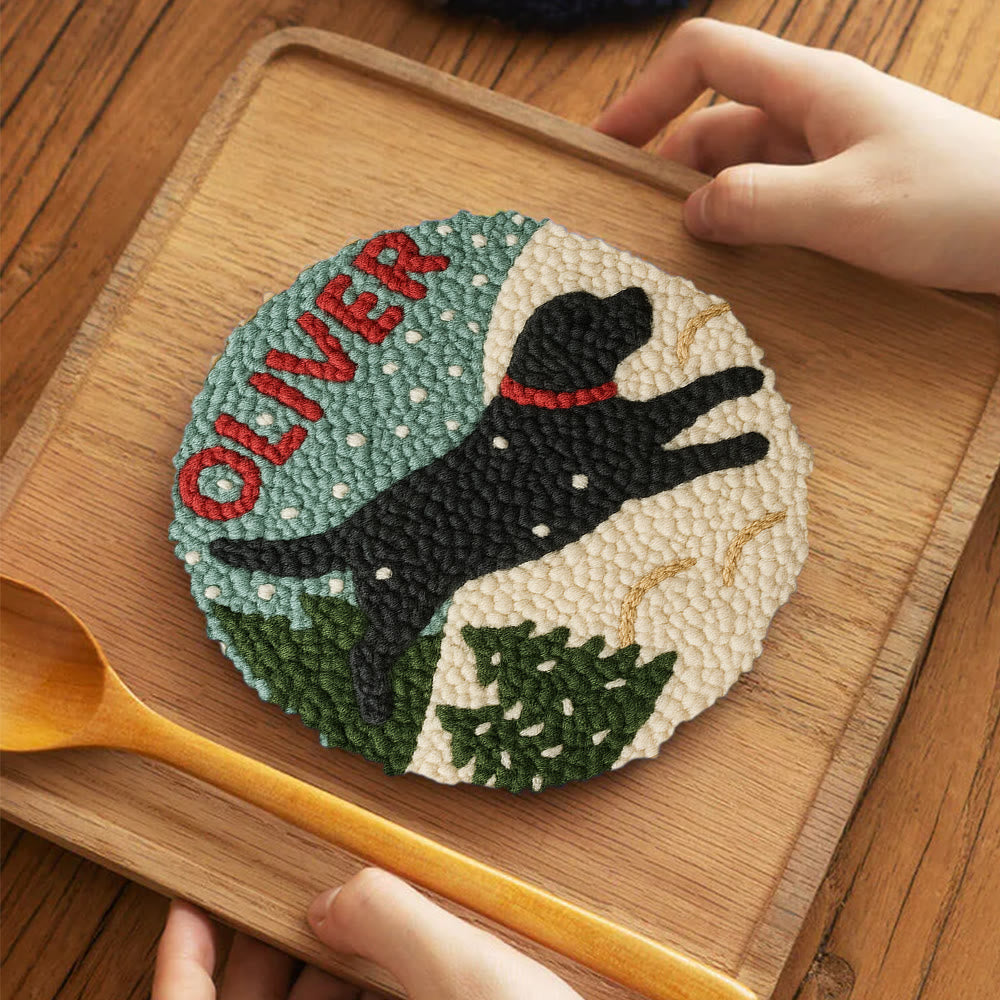 Winter Dog Punch Needle Kit – Cozy Seasonal Diy | Thoughtful Holiday Gift - 5 inch Coaster Kit - image 3