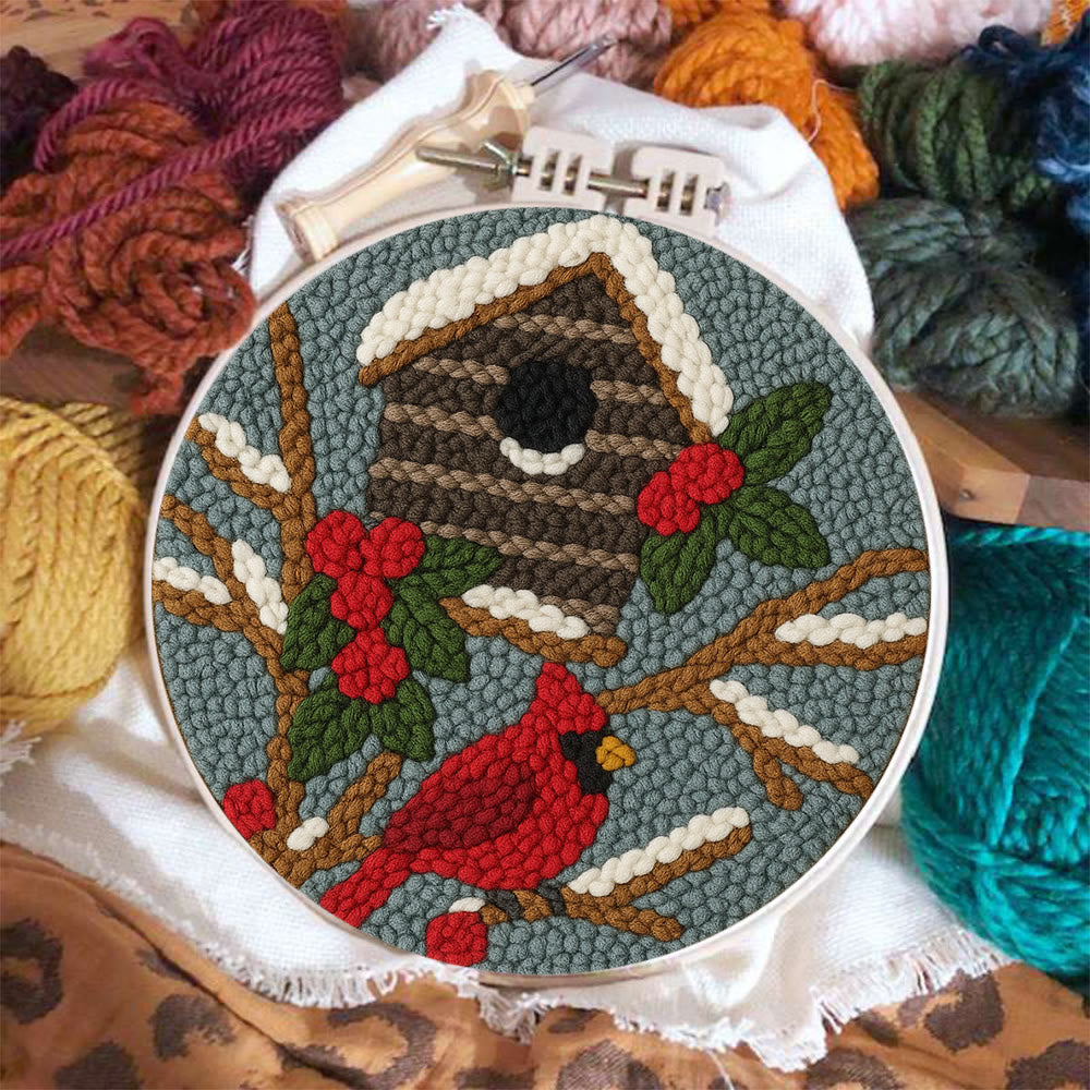 Cardinal In Winter Punch Needle Kit – Easy Festive Diy | A Comforting Handmade Moment - image 2