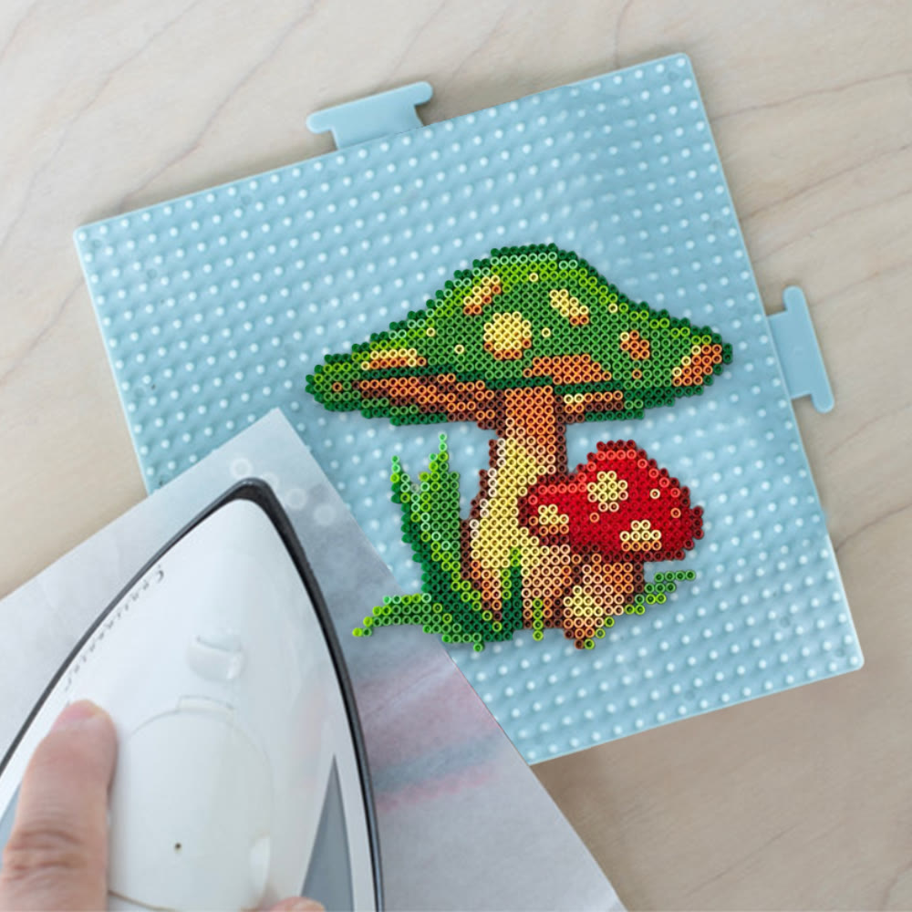 Rubbyoo Perler Beads Kit - Green Mushroom |  Diy Forest Pixel Art | Easy Handmade Craft For Kids - image 2