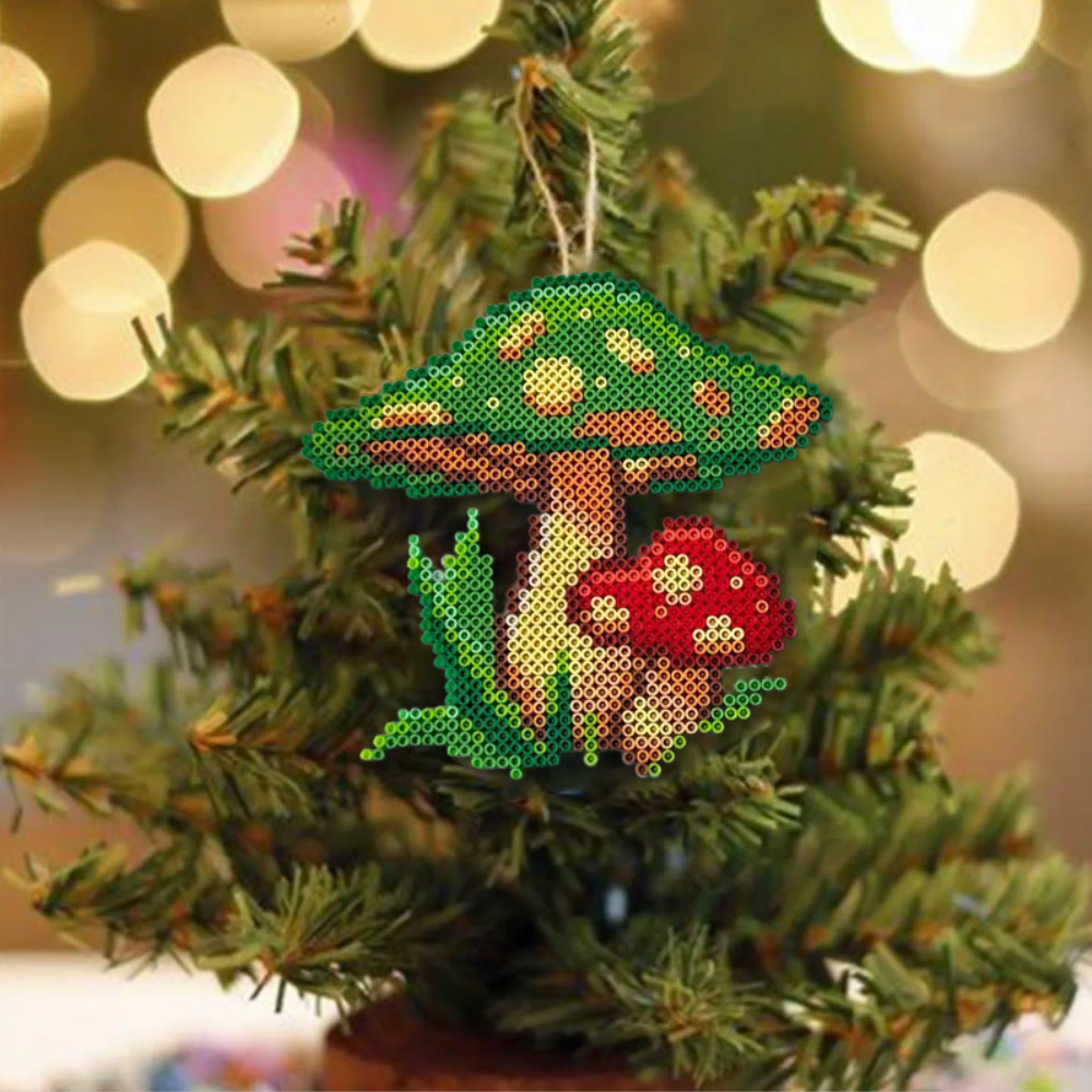 Rubbyoo Perler Beads Kit - Green Mushroom |  Diy Forest Pixel Art | Easy Handmade Craft For Kids - image 3