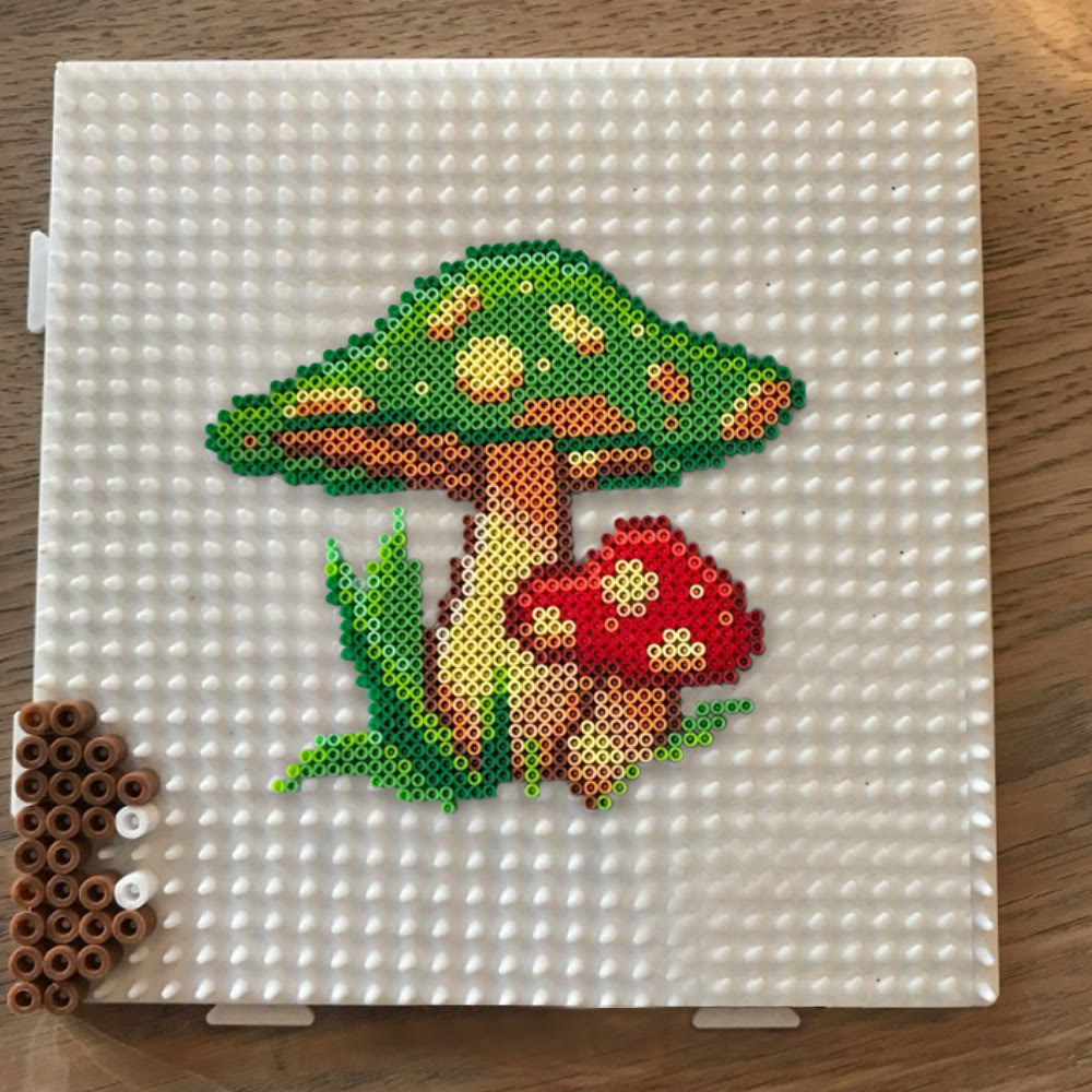 Rubbyoo Perler Beads Kit - Green Mushroom |  Diy Forest Pixel Art | Easy Handmade Craft For Kids - image 8