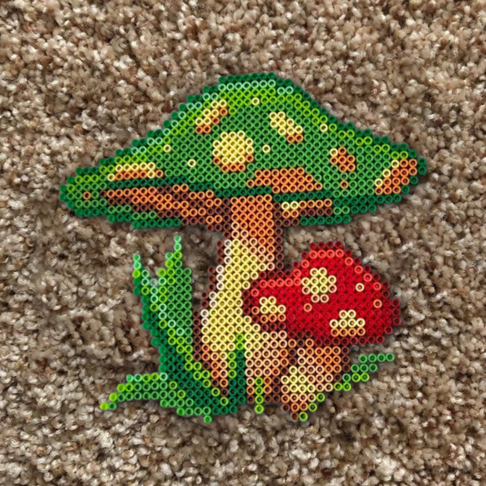 Rubbyoo Perler Beads Kit - Green Mushroom |  Diy Forest Pixel Art | Easy Handmade Craft For Kids - image 9