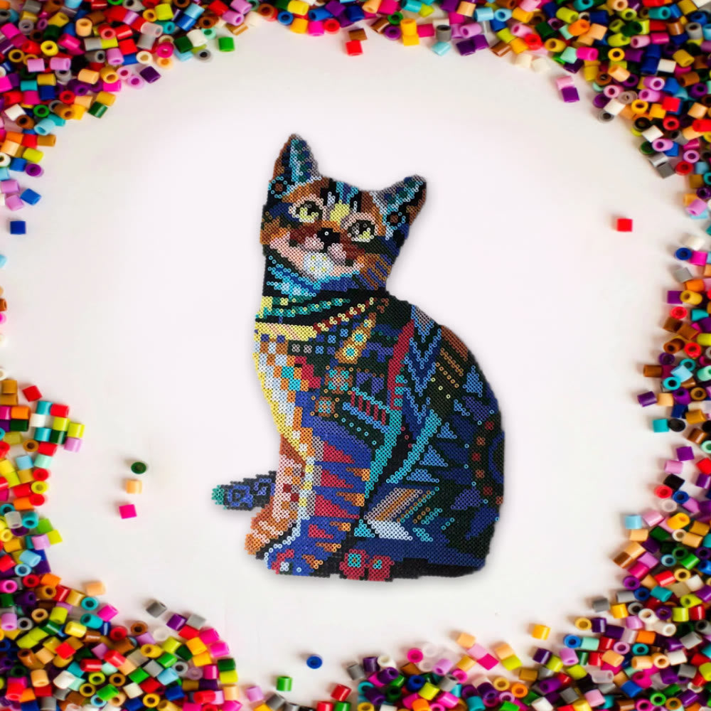 Rubbyoo Perler Beads Kit - Mandala Cat | Perfect Gifts For Cat Lovers | Adorable Animal Art - image 6
