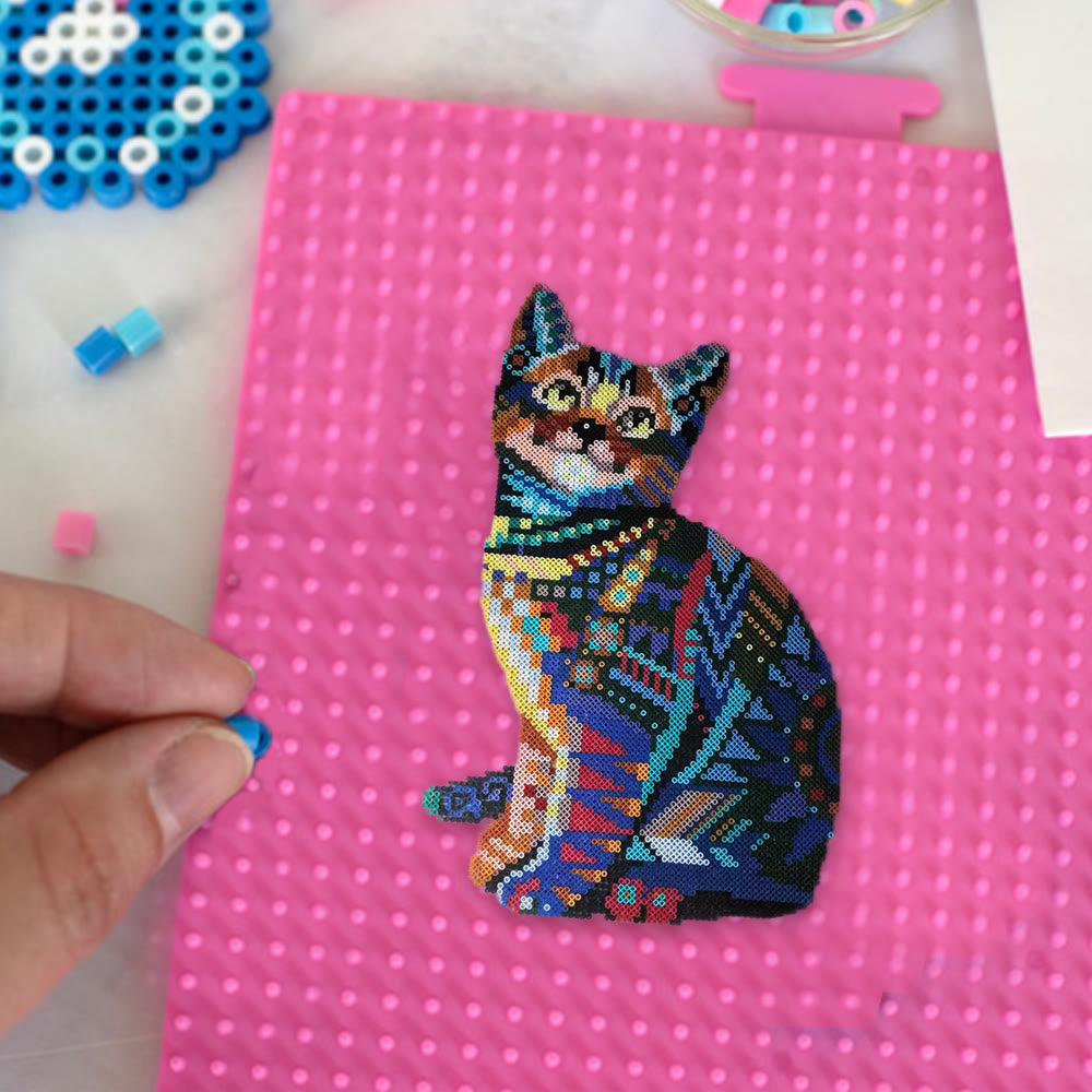 Rubbyoo Perler Beads Kit - Mandala Cat | Perfect Gifts For Cat Lovers | Adorable Animal Art - image 2