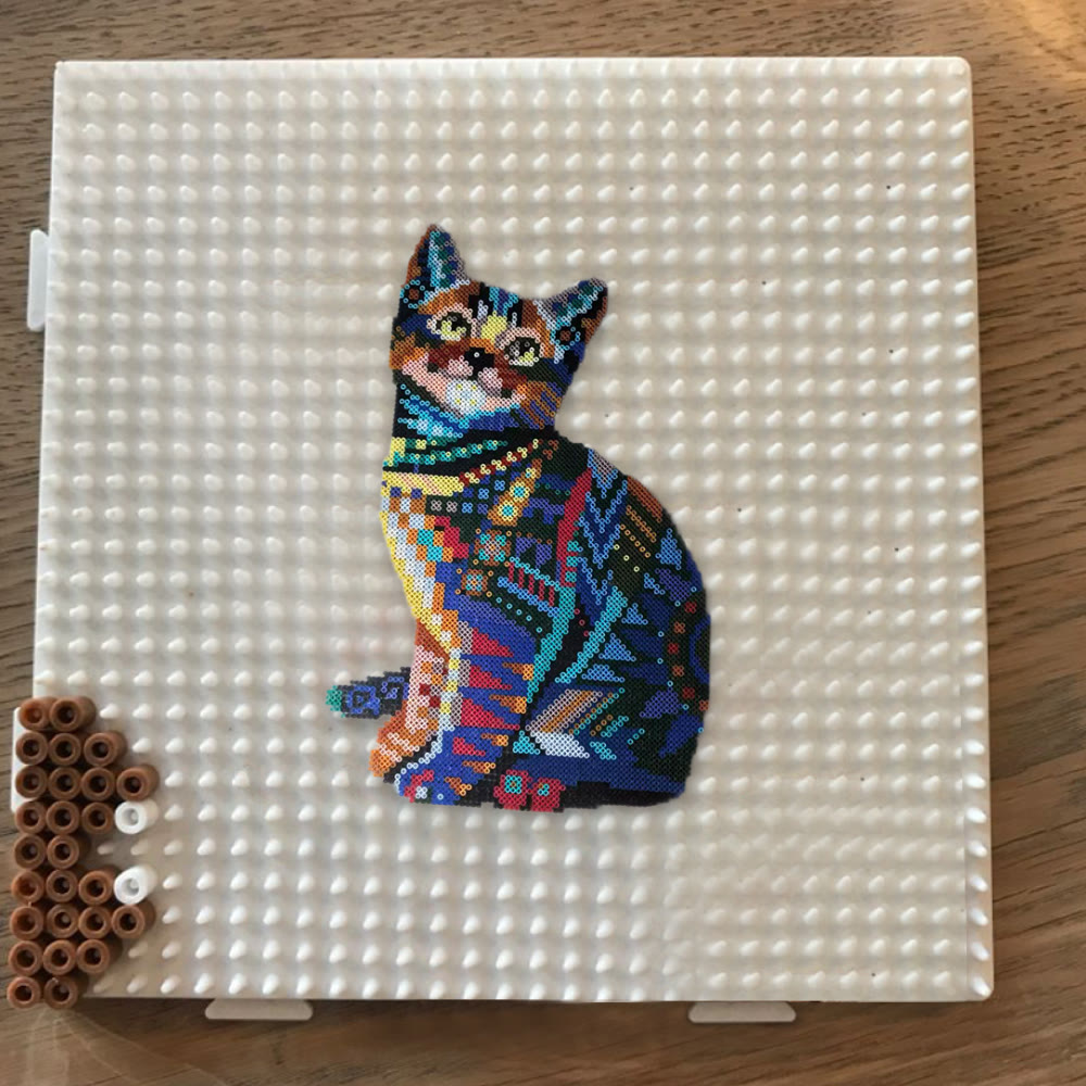 Rubbyoo Perler Beads Kit - Mandala Cat | Perfect Gifts For Cat Lovers | Adorable Animal Art - image 7