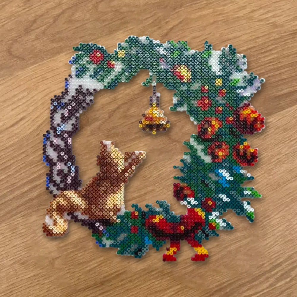 Rubbyoo Perler Beads Kit - Christmas Wreath | Handmade Bead Art | Perfect Home Decor - image 6