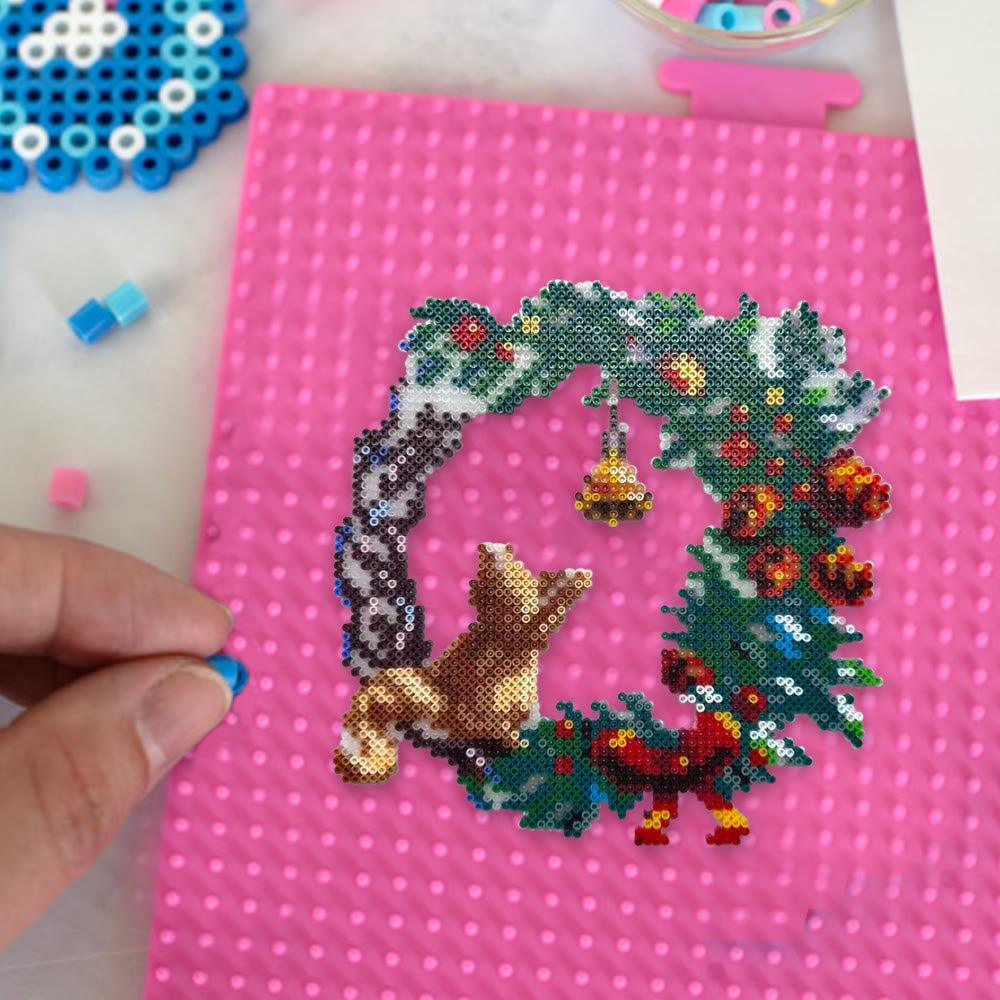 Rubbyoo Perler Beads Kit - Christmas Wreath | Handmade Bead Art | Perfect Home Decor - image 2
