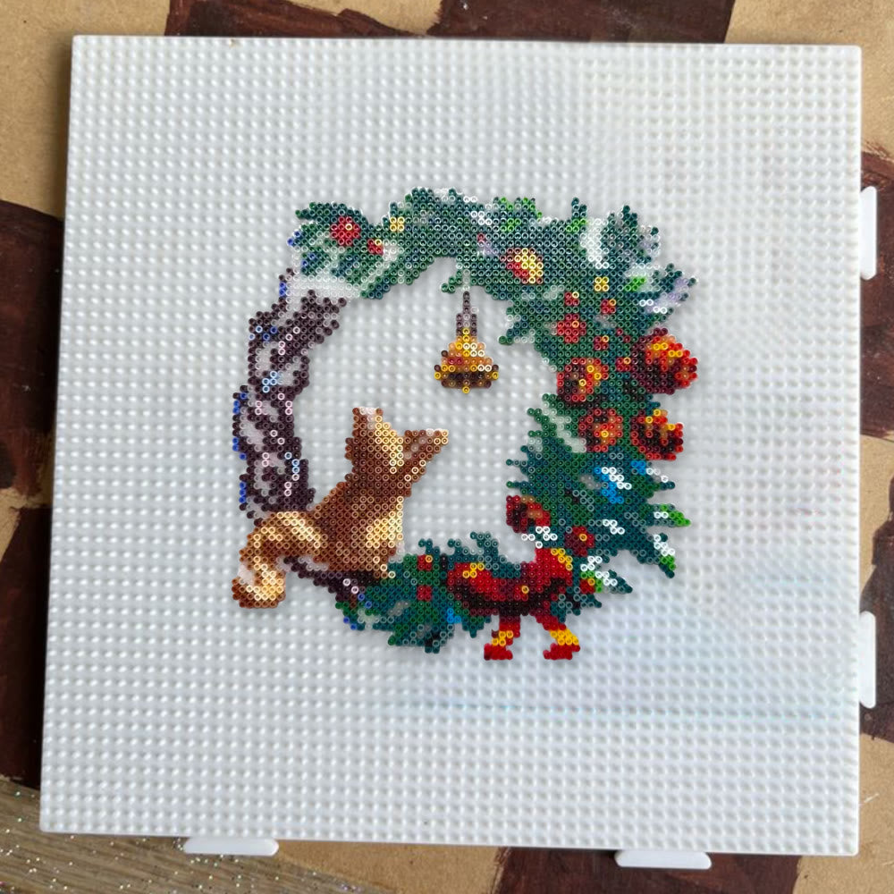 Rubbyoo Perler Beads Kit - Christmas Wreath | Handmade Bead Art | Perfect Home Decor - image 3