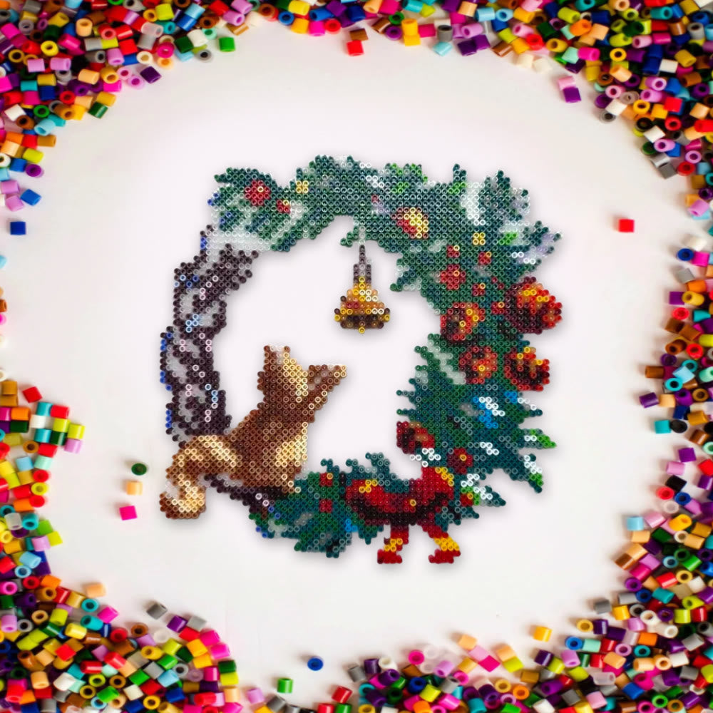 Rubbyoo Perler Beads Kit - Christmas Wreath | Handmade Bead Art | Perfect Home Decor - image 4