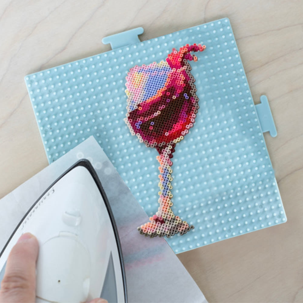 Rubbyoo Perler Beads Kit - Red Wine Glass | Personalized Hanging Decoration | Handmade Bead Art - image 5