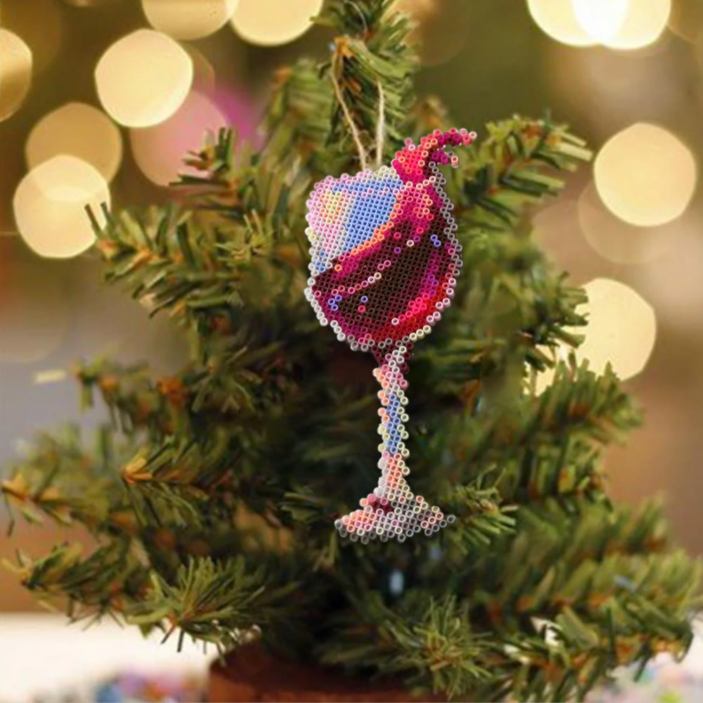 Rubbyoo Perler Beads Kit - Red Wine Glass | Personalized Hanging Decoration | Handmade Bead Art - image 7