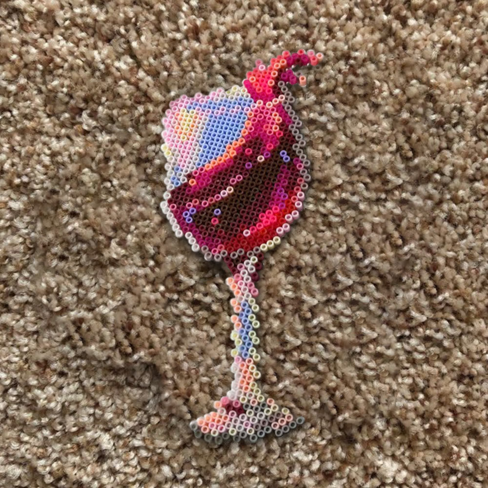 Rubbyoo Perler Beads Kit - Red Wine Glass | Personalized Hanging Decoration | Handmade Bead Art - image 8