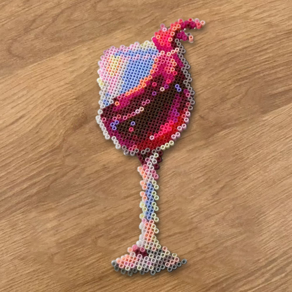 Rubbyoo Perler Beads Kit - Red Wine Glass | Personalized Hanging Decoration | Handmade Bead Art - image 4