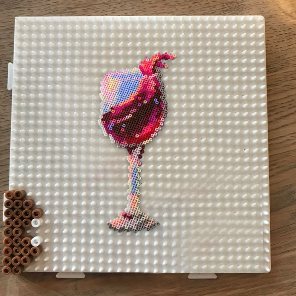 Rubbyoo Perler Beads Kit - Red Wine Glass | Personalized Hanging Decoration | Handmade Bead Art - image 6