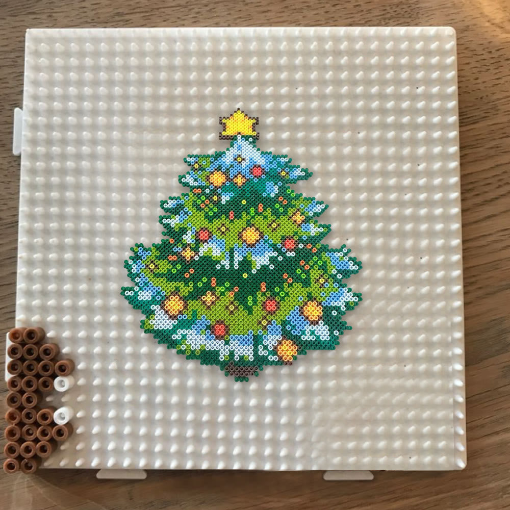 Rubbyoo Perler Beads Kit - Shiny Christmas Tree | Simple Handmade Craft | Holiday Celebration Art  - image 5