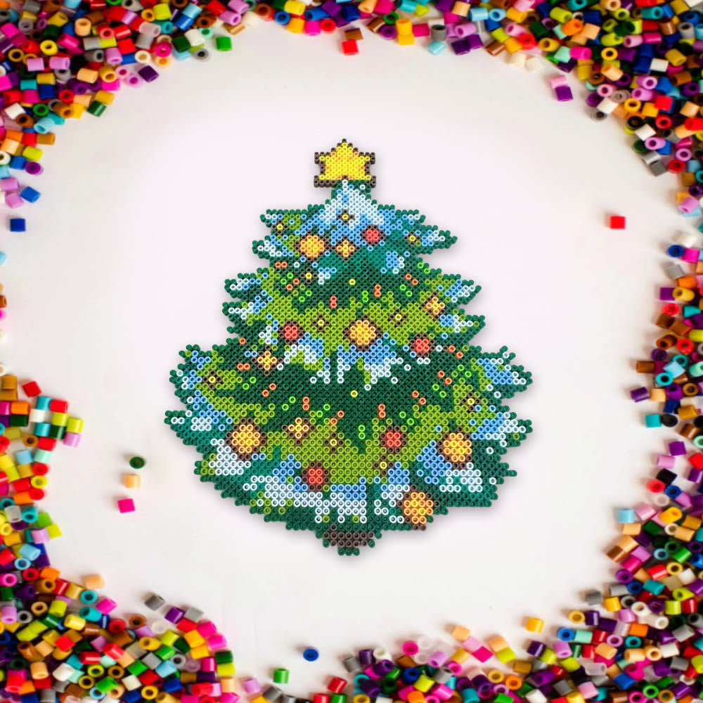 Rubbyoo Perler Beads Kit - Shiny Christmas Tree | Simple Handmade Craft | Holiday Celebration Art  - image 2
