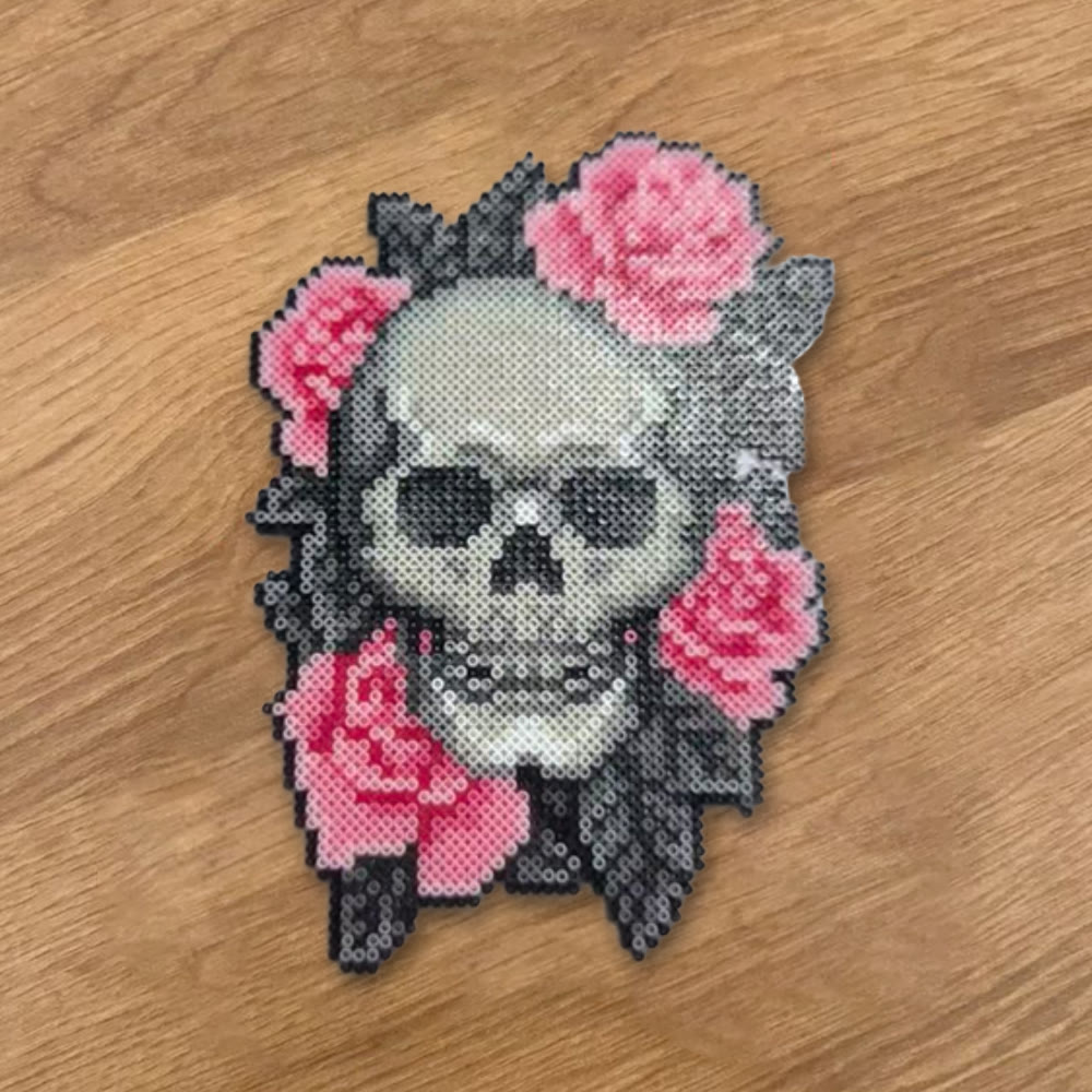 Rubbyoo Perler Beads Kit - Floral Skull | Spooky Pixel Art | Nice Diy Birthday Gifts - image 7