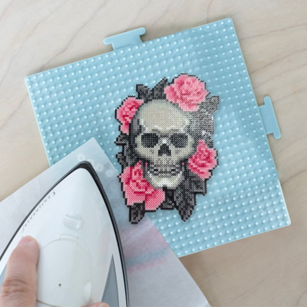 Rubbyoo Perler Beads Kit - Floral Skull | Spooky Pixel Art | Nice Diy Birthday Gifts - image 8