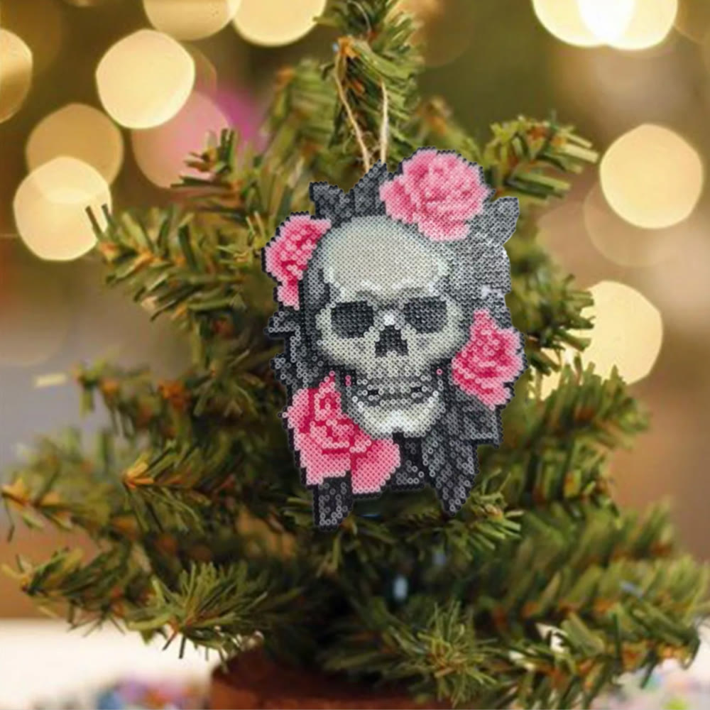 Rubbyoo Perler Beads Kit - Floral Skull | Spooky Pixel Art | Nice Diy Birthday Gifts - image 5