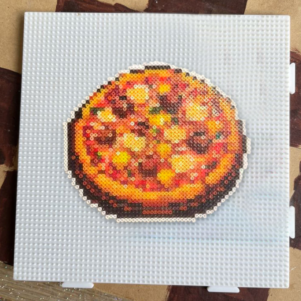 Rubbyoo Perler Beads Kit - Delicious Pizza | Diy Pixel Snacks | Unique Bag Pendant  - image 2