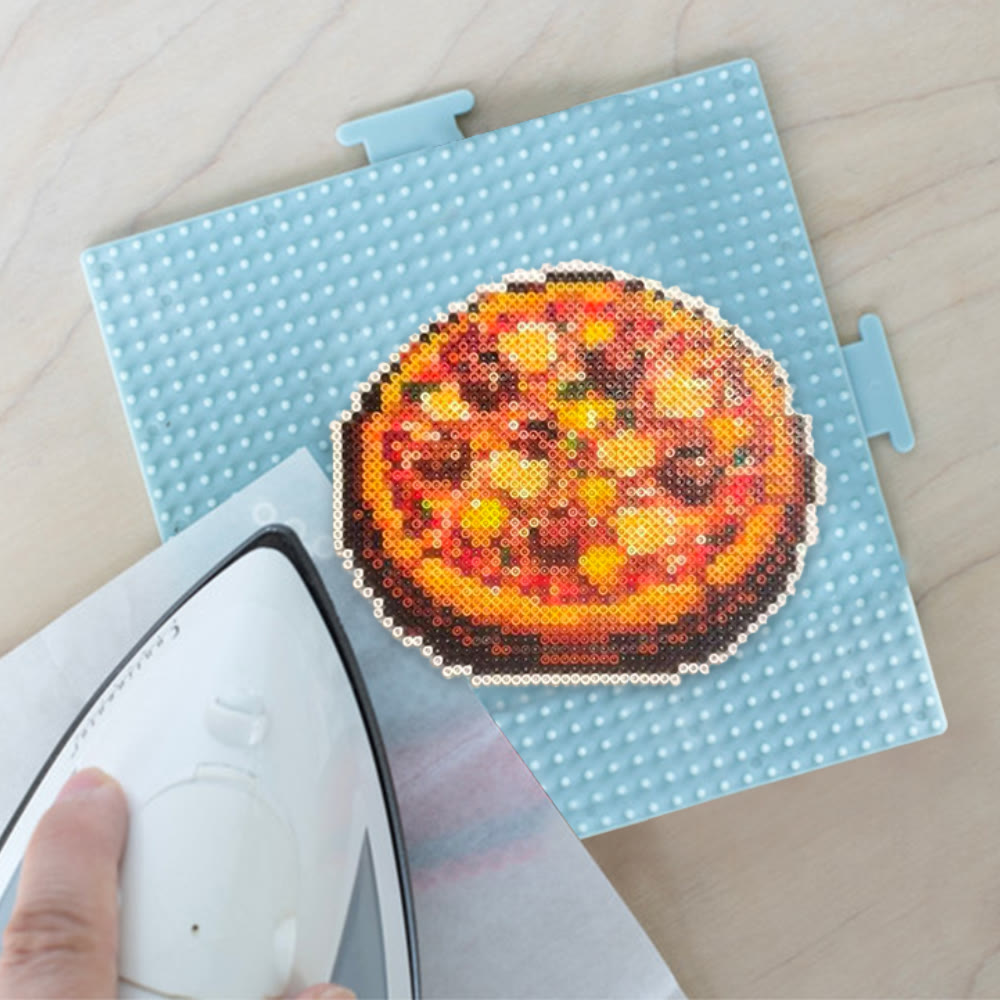 Rubbyoo Perler Beads Kit - Delicious Pizza | Diy Pixel Snacks | Unique Bag Pendant  - image 3