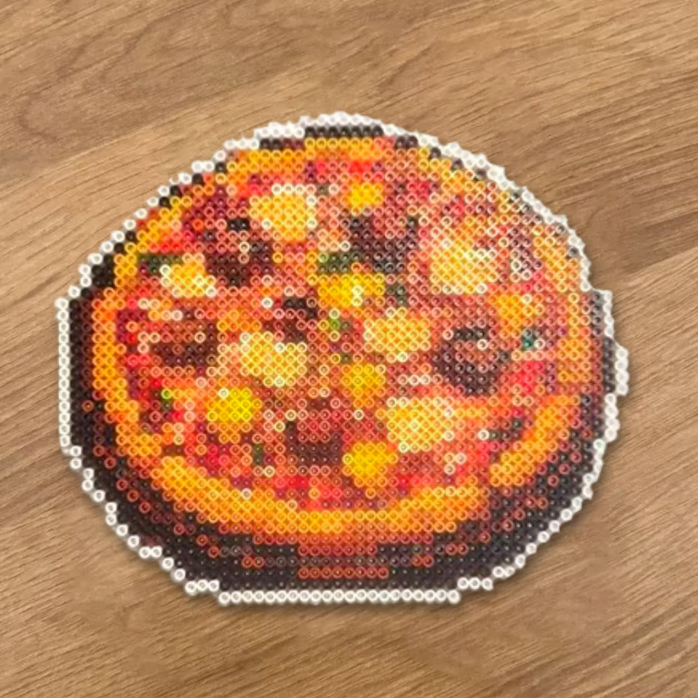 Rubbyoo Perler Beads Kit - Delicious Pizza | Diy Pixel Snacks | Unique Bag Pendant  - image 4
